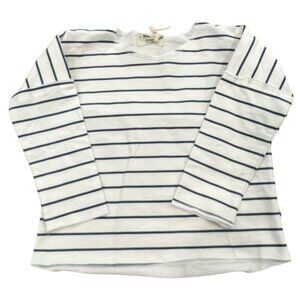 Petit Indi Organic Cotton Striped Long Sleeve Shirt 12-18 Months White & Navy
